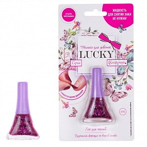 Лак Конфетти, цвет фиолетовый 15К (Lucky , Т14132)