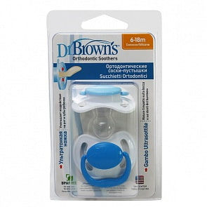 Пустышки Dr Brown's силиконовые ортодонтические, 6-18 месяцев, 2 штуки (DrBrowns, DrBr_971)