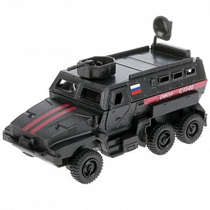 Броневик инерционный, двери открываются, пушка вращается, 12 см (Технопарк, SB-17-60-A(BK)-WB)