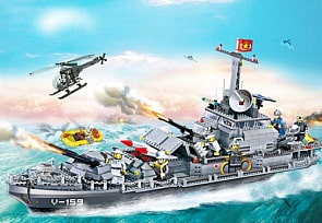 Конструктор с аксессуарами - Военный корабль (BANBAO, 8240)