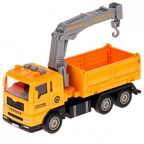 Модель Самосвал с краном 15,5 см свет-звук подвижные детали пластиковая инерционная (Технопарк, 1995464-R)