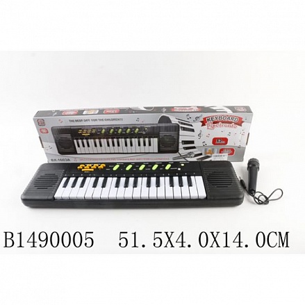Синтезатор на батарейках с микрофоном и 32 клавишами 