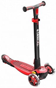 Трехколесный самокат YVolutionY Glider XL Deluxe, черно-красный (YVolution, 100893)
