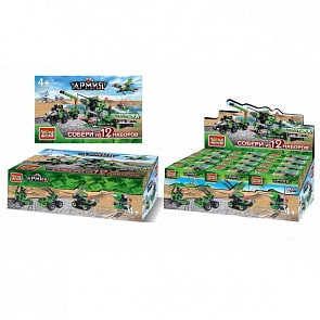 Конструктор – мини-наборы Армия, 12 шт. в дисплее (Город Мастеров, JS-7034-Rsim)