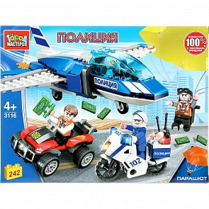 Конструктор Город мастеров - Воздушная полиция, с фигурками, 242 детали (Город мастеров, 3116-BL)