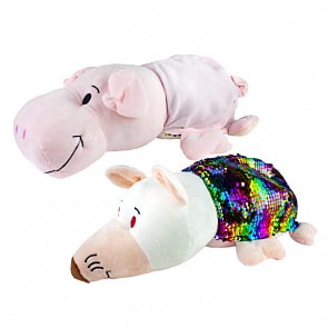 Плюшевая игрушка Вывернушка 2 в 1 - Символы года Свинья-Крыса, размер 35 см (1Toy, Т16581)