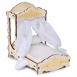 Набор Одним прекрасным утром – Большая кровать с балдахином, матрасом и подушкой, коллекция Барокко (ЯиГрушка, 59795)