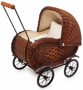 Коляска плетеная из дерева и ротанга, ручное плетение (Asi, 8762-S)