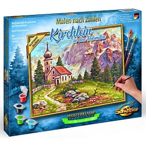 Картина для раскрашивания по номерам - Церковь в Доломитах, 24 х 30 см (Schipper, 9240794)