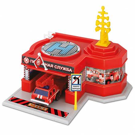 Игровой набор «Пожарная станция» с машиной и аксессуарами 