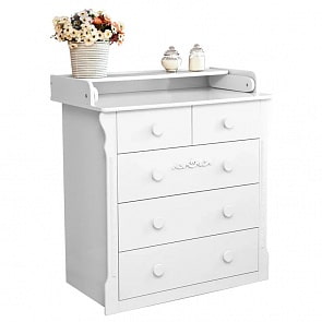 Комод с настилом Красная Звезда С 578 П накладка №6 Шарлотта, белый (Красная Звезда, КЗ-С 578 П_белый)