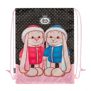 Мешок для обуви Jack&Lin - Заяц Жак и Зайка Лин в зимней одежде (MaxiToys, JL-102017-3)