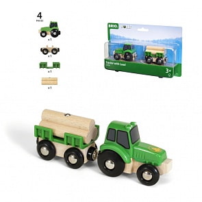 Игровой набор Трактор с бревнами и прицепом (Brio, 33799)