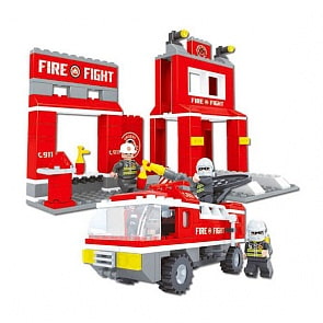  Конструктор Пожарная бригада. Пожарная станция, 301 деталь, (Ausini, 21602)