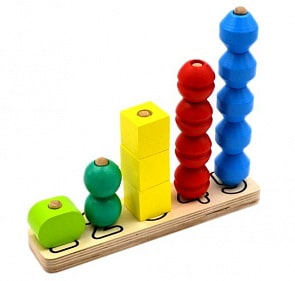 Пирамидка - Счеты 15 деталей, 5 геометрических форм и 5 цветов (Alatoys, ПСЧ3003)