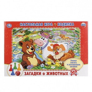 Настольная игра-ходилка Загадки про животных (Умка, 4690590118214sim)