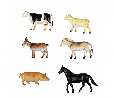 Набор фигурок из серии В мире животных – 6 животных с фермы, 15 см. 