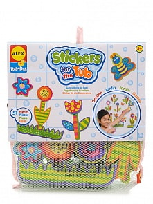 Набор фигурок-стикеров для ванны — Сад, в сетке, 51 деталь (ALEX, 805W)	