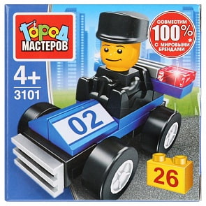 Конструктор - Полицейский на машине, 26 деталей (Город мастеров, 3101-PZ)