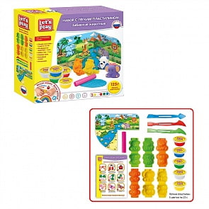 Набор с легким пластилином - Забавные животные, 25 см (Let`s play, 36475)