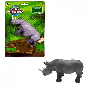 Юный натуралист. Животные - Носорог, термопластичная резина (ABtoys,  PT-01173)