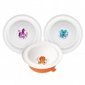 Тарелка - Веселые животные с присоской (Lubby, 13954/96/12) (ассортимент)