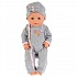 Одежда для кукол 40-42 см – Серый комбинезон с шапкой  - миниатюра №3