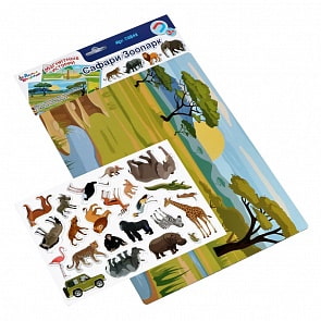 Игра магнитная развивающая - Магнитные истории - Сафари-Зоопарк (Десятое королевство, 03843ДК)