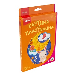 Картина из пластилина Зайка на луне (Lori, Пз/Пл-010) - миниатюра