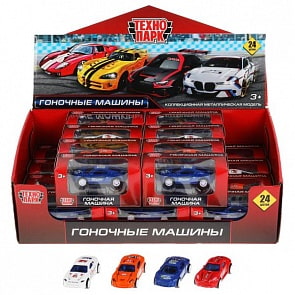 Машина гоночная 7 см металлическая инерционная 4 вида (Технопарк, 2016371-R) (ассортимент)
