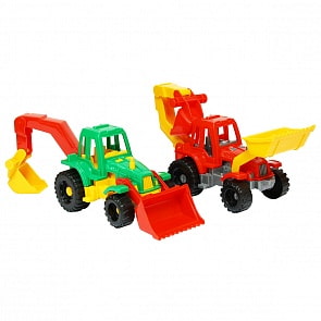 Трактор Ижора с грейдером и ковшом (Нордпласт, Н-152)