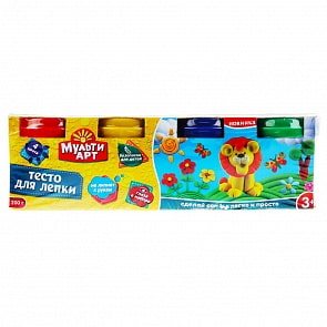 Тесто для лепки 4 цвета 50 гр, в стакане (MultiArt, S450PD-PD)