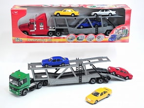 Автотрейлер + 3 машинки (Dickie, 3414481)