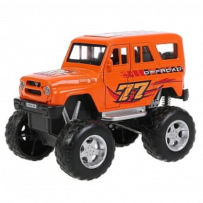 Машина УАЗ Hunter Монстр Джип 11 см двери открываются металлический инерционный (Технопарк, HUNTER-12MONST-OG)