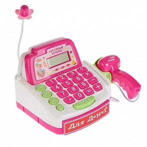 Игровой набор с аксессуарами - Кассовый аппарат и тележка, 20 деталей, свет и звук (Yako, YTM7021-2sim)