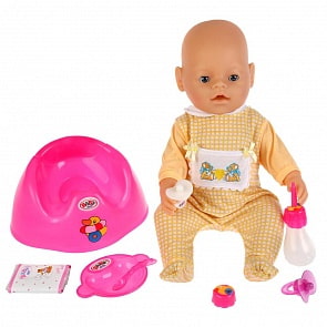 Интерактивный пупс с аксессуарами, пьет и писает, закрывает глаза, 43 см (B689655 (8)