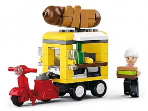 Конструктор - Ларек с фигуркой, 112 деталей (Sluban, M38-B0565)