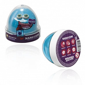 Жвачка для рук - Nano gum, светится в темноте синим, 50 грамм (Фабрика игрушек, NGBG50)