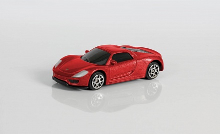 Металлическая машина - Porsche 918 Spyder, 1:64, красный 
