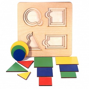 Развивающая деревянная доска из серии Геометрия – Больше и меньше (Нескучные игры, 7909)