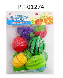 Набор продуктов для резки на липучках Помогаю Маме - Фрукты, 14 предметов (ABtoys, PT-01274)