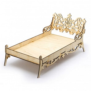 Сборная модель - Кровать для кукол типа Barbie (Теремок, КМБ-3sim)