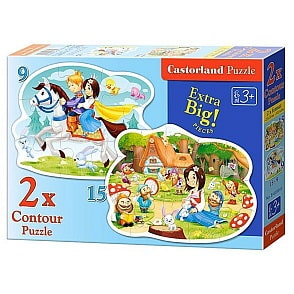 Пазлы Castorland - Белоснежка и 7 гномов, 2 пазла, 9/15 элементов (Castorland, B-020041)