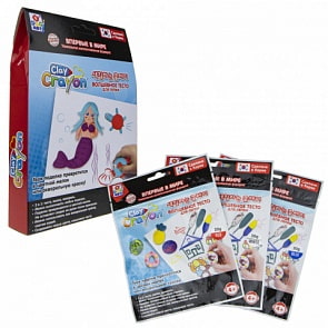 Набор тесто-мелков Clay Crayon - Русалочка, 3 цвета по 30 г (1toy, Т19014)