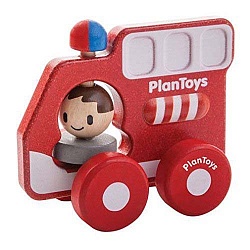 Деревянная каталка Пожарная машина (Plan Toys, 5687) - миниатюра