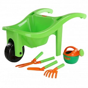 Набор №605: тачка №3, совок №29, грабельки №25, секатор, лейка малая №4 (Полесье, 63212)