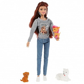 Кукла ТМ София и Алекс - София с питомцами и аксессуарами (Карапуз, 66505-S-BB)