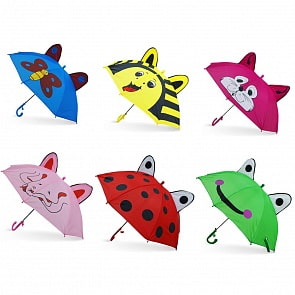 Зонт с ушками и свистком, 45 см (UME-45AMS3) (ассортимент)