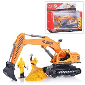 Экскаватор металлический с подвижными элементами и аксессуарами, 16 см. (Технопарк, 921374-R)