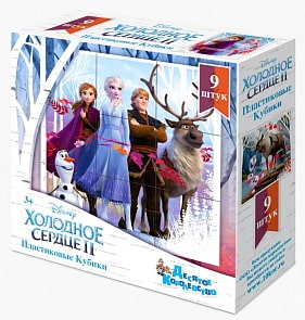 Кубики из серии Холодное сердце Дисней, 9 шт. без обклейки (Десятое королевство, 03851ДК)
